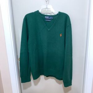 Ralph Lauren Men's V-Neck Sweater in Green